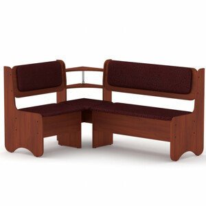Rohová lavice SOFIA (Barva dřeva: kalvados, Materiál potahu: vinyl - bordo)