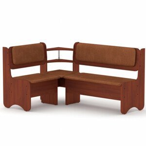 Rohová lavice SOFIA (Barva dřeva: kalvados, Materiál potahu: vinyl - červená)