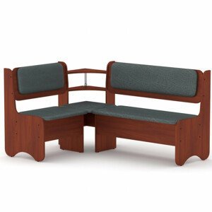 Rohová lavice SOFIA (Barva dřeva: kalvados, Materiál potahu: vinyl - šedá)