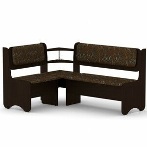 Rohová lavice SOFIA (Barva dřeva: wenge, Materiál potahu: tkanina - boston brown)