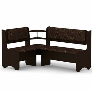 Rohová lavice SOFIA (Barva dřeva: wenge, Materiál potahu: tkanina - boston chocolate)