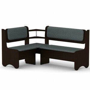 Rohová lavice SOFIA (Barva dřeva: wenge, Materiál potahu: vinyl - šedá)
