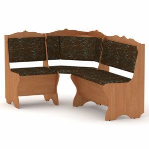 Rohová lavice SYRIE (Barva dřeva: olše, Materiál potahu: tkanina - boston brown)