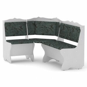 Rohová lavice SYRIE (Barva dřeva: bílá, Materiál potahu: tkanina - boston grey)