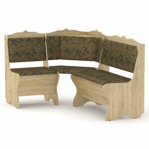 Rohová lavice SYRIE (Barva dřeva: dub sonoma, Materiál potahu: tkanina - boston gold)