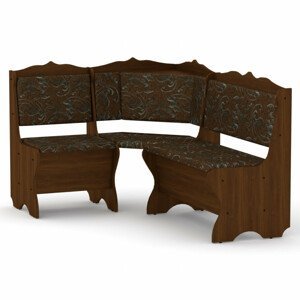 Rohová lavice SYRIE (Barva dřeva: ořech, Materiál potahu: tkanina - boston brown)
