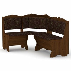 Rohová lavice SYRIE (Barva dřeva: ořech, Materiál potahu: tkanina - boston chocolate)