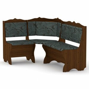 Rohová lavice SYRIE (Barva dřeva: ořech, Materiál potahu: tkanina - boston grey)