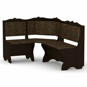 Rohová lavice SYRIE (Barva dřeva: wenge, Materiál potahu: tkanina - boston brown)