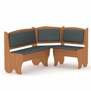 Rohová lavice TEXAS (Barva dřeva: olše, Materiál potahu: vinyl - šedá)