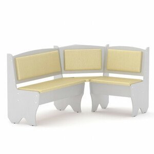 Rohová lavice TEXAS (Barva dřeva: bílá, Materiál potahu: vinyl - slonová kost)