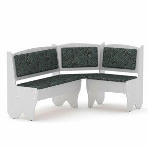 Rohová lavice TEXAS (Barva dřeva: bílá, Materiál potahu: tkanina - boston grey)
