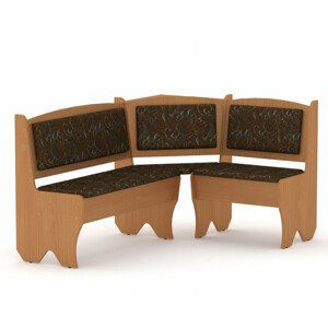 Rohová lavice TEXAS (Barva dřeva: buk, Materiál potahu: tkanina - boston brown)