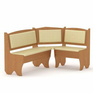 Rohová lavice TEXAS (Barva dřeva: buk, Materiál potahu: vinyl - slonová kost)
