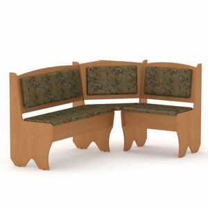 Rohová lavice TEXAS (Barva dřeva: buk, Materiál potahu: tkanina - boston gold)