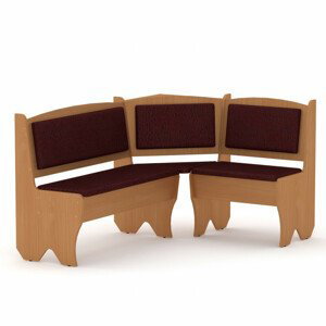 Rohová lavice TEXAS (Barva dřeva: buk, Materiál potahu: vinyl - bordo)