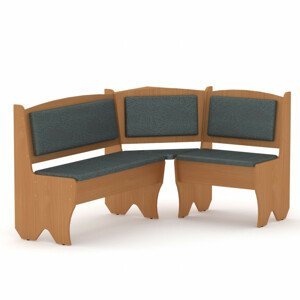Rohová lavice TEXAS (Barva dřeva: buk, Materiál potahu: vinyl - šedá)