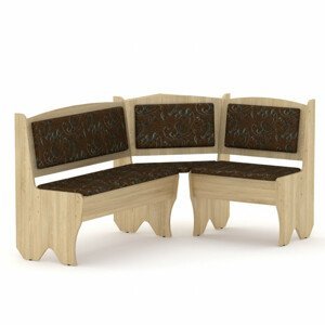 Rohová lavice TEXAS (Barva dřeva: dub sonoma, Materiál potahu: tkanina - boston brown)