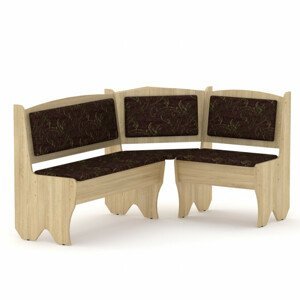 Rohová lavice TEXAS (Barva dřeva: dub sonoma, Materiál potahu: tkanina - boston chocolate)