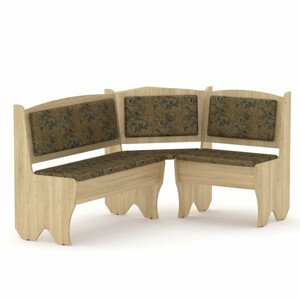 Rohová lavice TEXAS (Barva dřeva: dub sonoma, Materiál potahu: tkanina - boston gold)