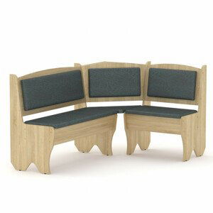 Rohová lavice TEXAS (Barva dřeva: dub sonoma, Materiál potahu: vinyl - šedá)