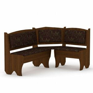Rohová lavice TEXAS (Barva dřeva: ořech, Materiál potahu: tkanina - boston chocolate)