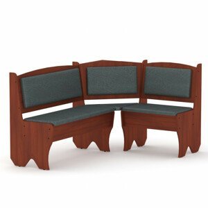 Rohová lavice TEXAS (Barva dřeva: kalvados, Materiál potahu: vinyl - šedá)