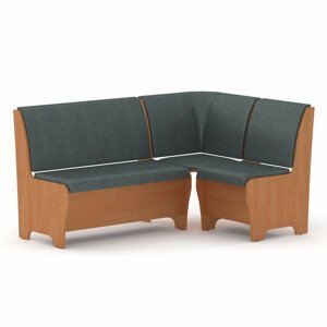 Rohová lavice TUNIS (Barva dřeva: olše, Materiál potahu: vinyl - šedá)