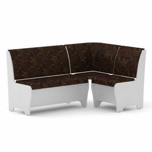 Rohová lavice TUNIS (Barva dřeva: bílá, Materiál potahu: tkanina - boston chocolate)