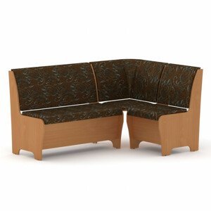 Rohová lavice TUNIS (Barva dřeva: buk, Materiál potahu: tkanina - boston brown)