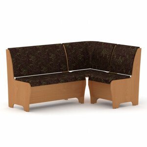 Rohová lavice TUNIS (Barva dřeva: buk, Materiál potahu: tkanina - boston chocolate)