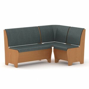 Rohová lavice TUNIS (Barva dřeva: buk, Materiál potahu: vinyl - šedá)