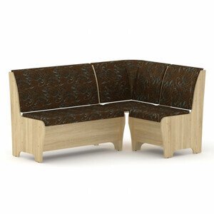 Rohová lavice TUNIS (Barva dřeva: dub sonoma, Materiál potahu: tkanina - boston brown)