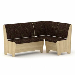 Rohová lavice TUNIS (Barva dřeva: dub sonoma, Materiál potahu: tkanina - boston chocolate)