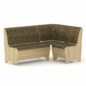 Rohová lavice TUNIS (Barva dřeva: dub sonoma, Materiál potahu: tkanina - boston gold)