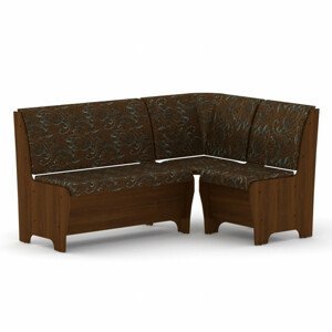 Rohová lavice TUNIS (Barva dřeva: ořech, Materiál potahu: tkanina - boston brown)