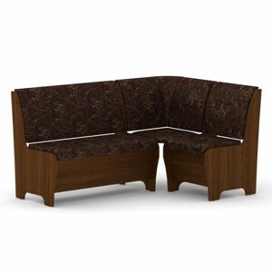 Rohová lavice TUNIS (Barva dřeva: ořech, Materiál potahu: tkanina - boston chocolate)