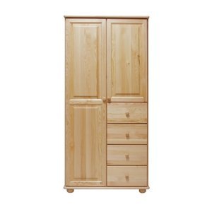 Šatní skříň 65C Klasik (Barva dřeva: surové dřevo, Šířka: 90 cm)