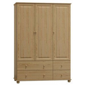 Šatní skříň 75-3 Klasik (Barva dřeva: surové dřevo, Šířka: 150 cm)