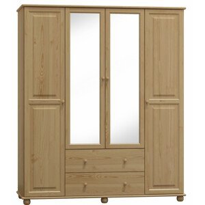 Šatní skříň 75-4 Klasik (Barva dřeva: surové dřevo, Šířka: 180 cm)