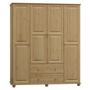 Šatní skříň 76 Klasik (Barva dřeva: surové dřevo, Šířka: 200 cm)