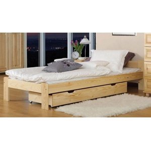 Dřevěná postel Celinka 80x200 + rošt ZDARMA (Barva dřeva: Borovice)