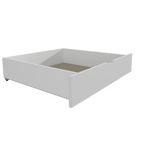 Zásuvka / šuplík masiv borovice / LTD - 1 kus / polovina délky postele (Barva dřeva: barva bílá, Varianta: bez přistýlky, Délka: 180 cm)