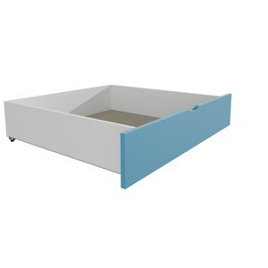 Zásuvka / šuplík masiv borovice / LTD - 1 kus / polovina délky postele (Barva dřeva: barva modrá, Varianta: s přistýlkou, Délka: 180 cm)