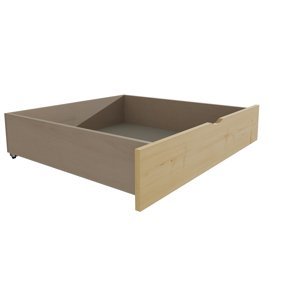 Zásuvka / šuplík masiv borovice / LTD - 1 kus / polovina délky postele (Barva dřeva: bezbarvý lak, Varianta: bez přistýlky, Délka: 160 cm)
