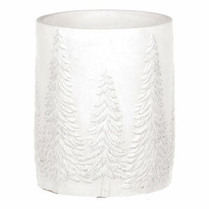 Váza betonová, motiv stromku, bílo-stříbrné. GD624, sada 2 ks