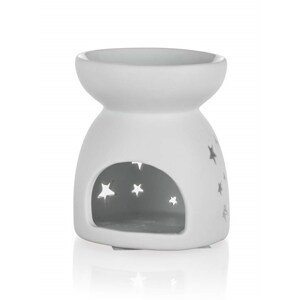 Aroma lampa porcelánová 8 x 9 cm, hvězdy, bílá