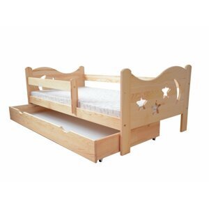 Dětská postel DP 021 (Barva dřeva: surové dřevo, Rozměr: 70 x 160 cm)