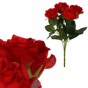 Růže v pugetu, červená barva. KN6141-RED, sada 12 ks
