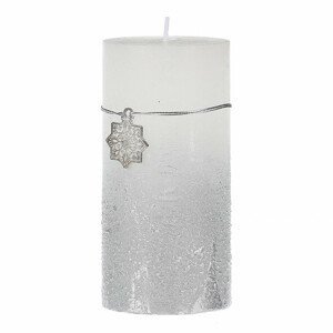 Svíčka vánoční, stříbrná barva. 367g vosku. SVW1295-STRIBRNA